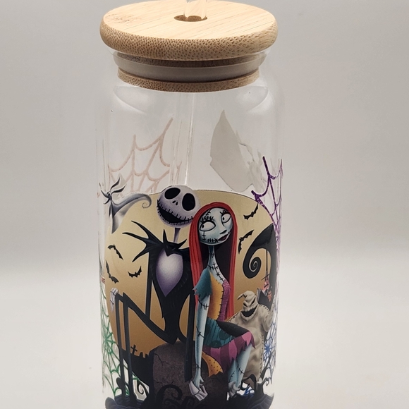 Other - Spooky Character Glass Jar with Bamboo Lid